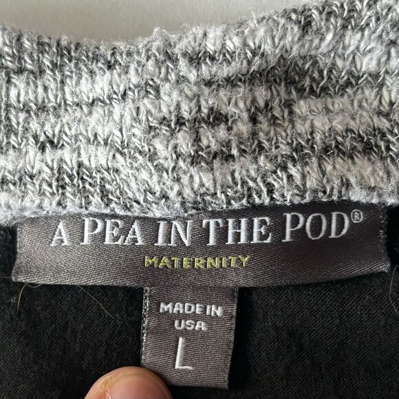 A Pea in the Pod Black White Nursing Maternity Lined Sweater Women's Size Large - Picture 5 of 8